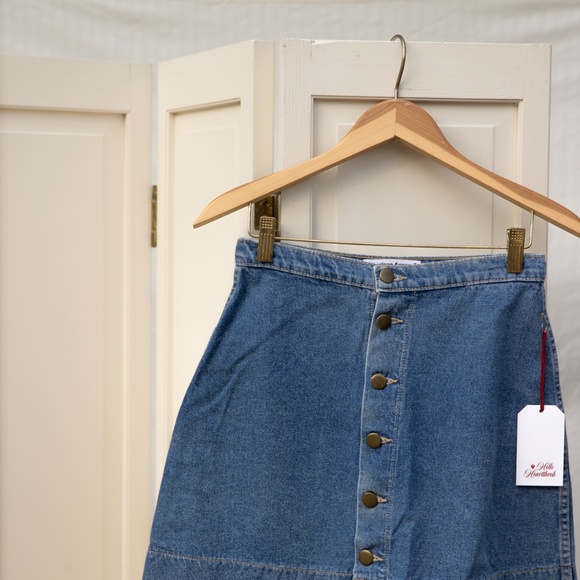 American Apparel Medium Wash Denim Button Down Skirt - Picture 2 of 3